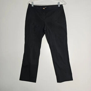 TORY Burch Cropped Pants Pockets Cotton Blend Stretch black Zip Closure Women 2
